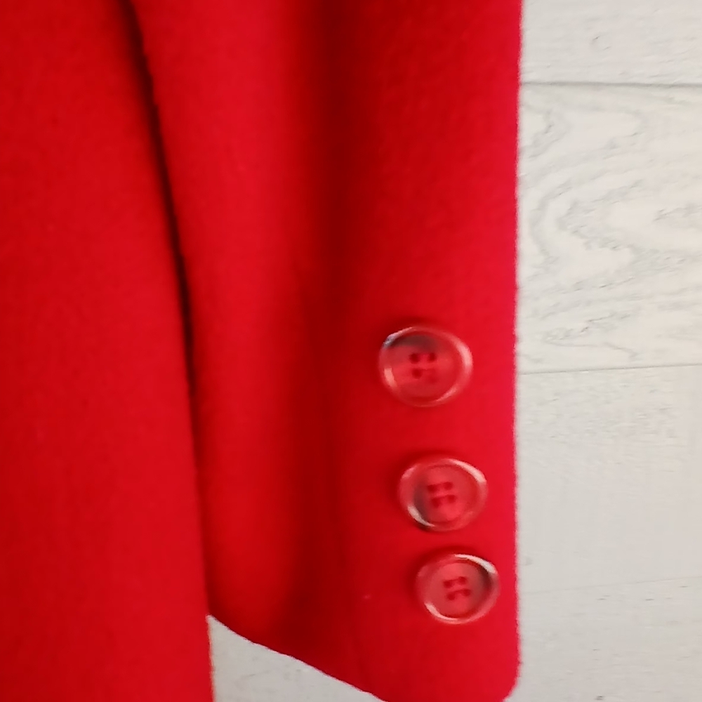 Women's Forecaster Red Single Breasted Wool Coat SZ 9/10 Petite.. - Picture 6 of 6